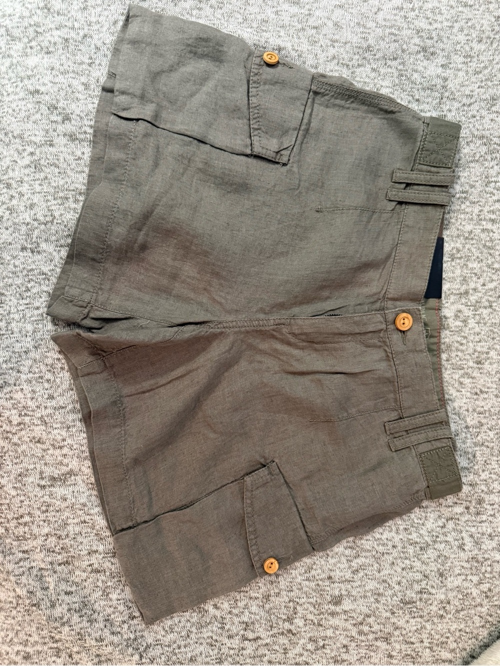 Banana Republic Linen Shorts with Wood Button